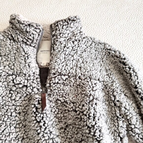 Thread & Supply Women's Wubby Fleece Pullover Charcoal Sz M - Picture 4 of 16